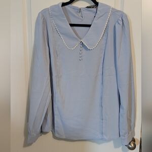 Elegant Light Blue Women's Top